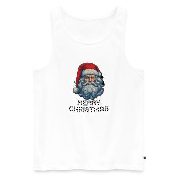 Weihnachtsmann - Marry Christmas - Männer Premium Bio Tank Top - Weiß - Vorne - Michal (187cm)