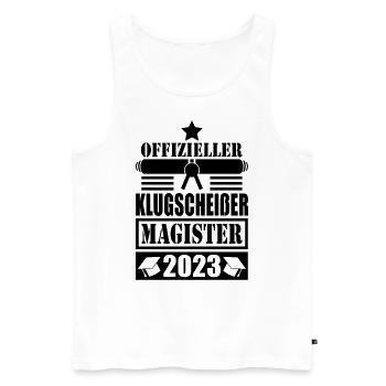 Magister Abschluss 2023 offizieller Klugscheißer - Männer Premium Bio Tank Top - Weiß - Vorne - Michal (187cm)