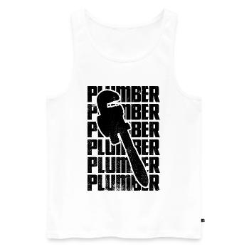 Plombier - Débardeur bio Premium Homme - blanc - Devant - AI Model Male 178 light (178cm)