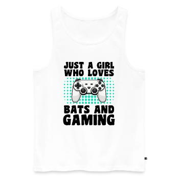 Gamer und Fledermäuse: Videospiele und Nachtleben - Männer Premium Bio Tank Top - Weiß - Vorne - Michal (187cm)
