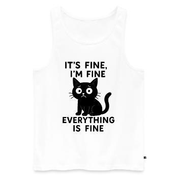 Cat Memes Everything Is Okay Funny Cat - Men's Premium Organic Tank Top - white - Front - Michal (187cm)