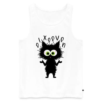 67 Lustige Katze Six Seven Meme - Männer Premium Bio Tank Top - Weiß - Vorne - Michal (187cm)