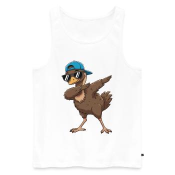 Cool Dabbing Emu Sunglasses Cartoon Art - Men's Premium Organic Tank Top - white - Front - Michal (187cm)