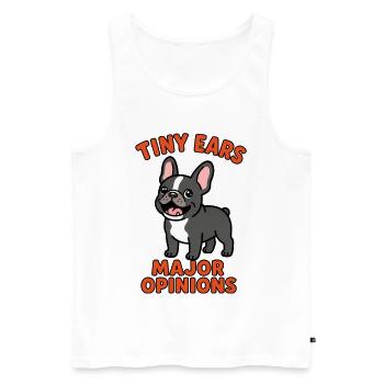 Tiny Ears Major Opinions French Bulldog - Men's Premium Organic Tank Top - white - Front - Michal (187cm)