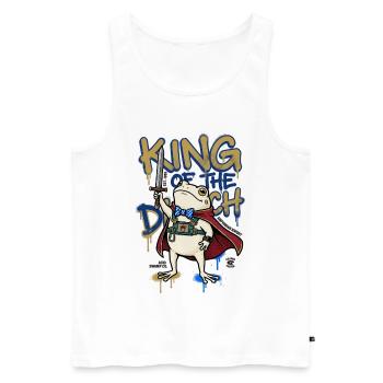 Frog King Ditch D20 RPG Amphibian Knight Art - Men's Premium Organic Tank Top - white - Front - Michal (187cm)