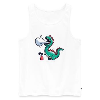 Dinosaurier Kiffer Unkraut lustige Tiere - Männer Premium Bio Tank Top - Weiß - Vorne - Michal (187cm)