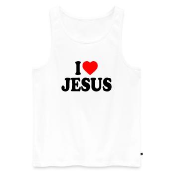I love jesus - Débardeur bio Premium Homme - blanc - Devant - Michal (187cm)