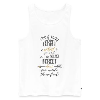 LEHRER NICHT VERGESSEN FÜHLE SPRUCH MOTIV GESCHENK - Männer Premium Bio Tank Top - Weiß - Vorne - Michal (187cm)