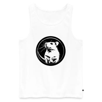 mouse - Men's Premium Organic Tank Top - white - Front - AI Model Male 178 light (178cm)