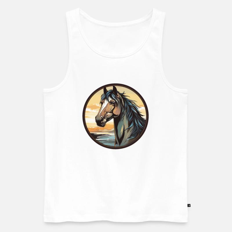 Pferd - Männer Premium Bio Tank Top - Weiß