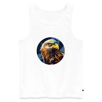 Eagle - Men's Premium Organic Tank Top - white - Front - Michal (187cm)