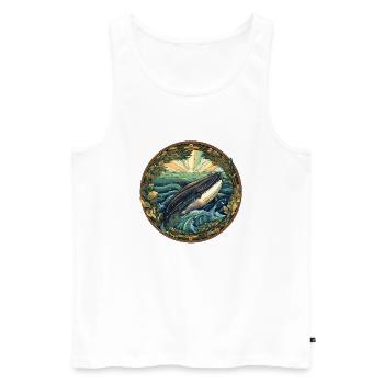 Wal - Männer Premium Bio Tank Top - Weiß - Vorne - Michal (187cm)