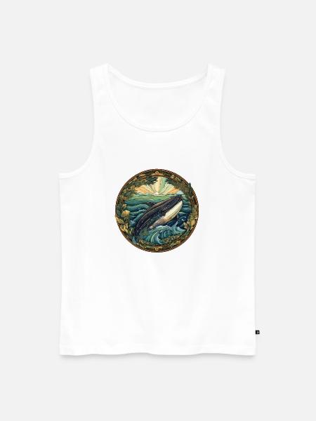 Whale - Men's Premium Organic Tank Top - white