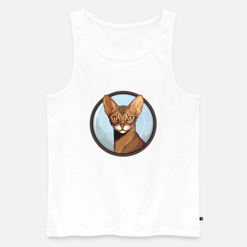 Abessinierkatze - Männer Premium Bio Tank Top - Weiß