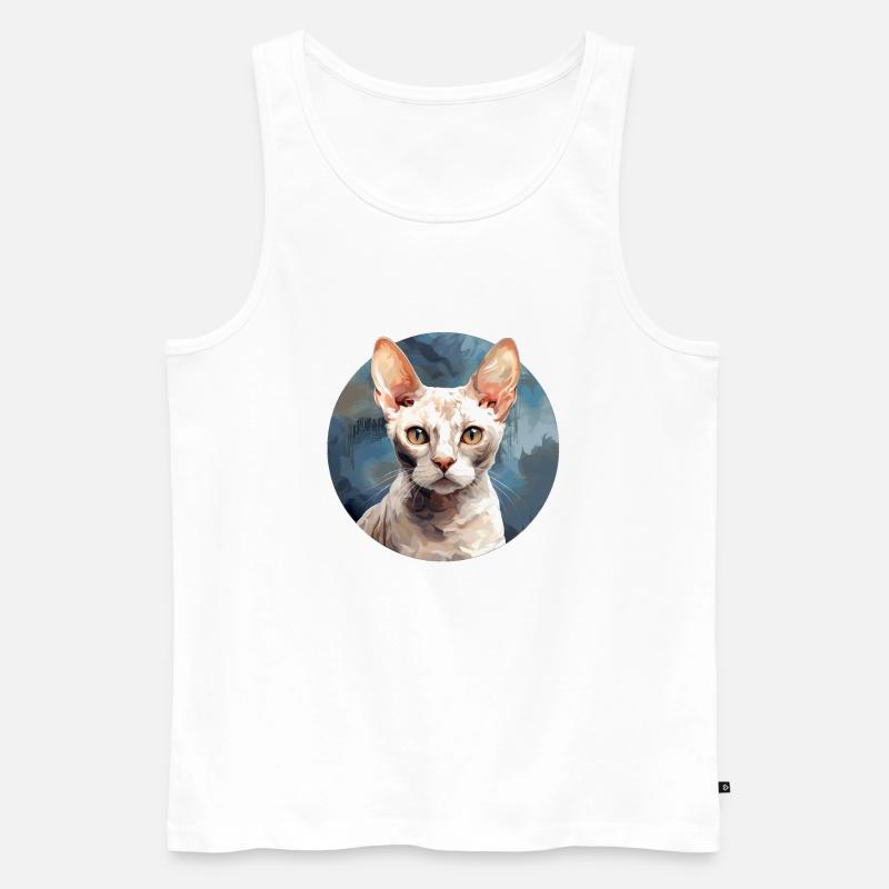 Devon Rex Katze - Männer Premium Bio Tank Top - Weiß