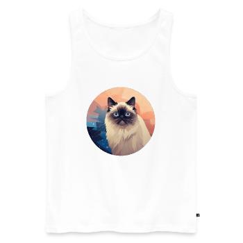 Himalayan cat - Men's Premium Organic Tank Top - white - Front - Michal (187cm)