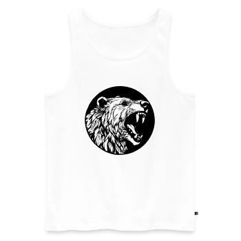 Grizzly Bear - Men's Premium Organic Tank Top - white - Front - AI Model Male 178 light (178cm)