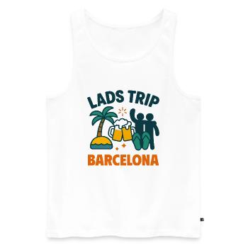 Lads Trip Barcelona Party Shirt - Men's Premium Organic Tank Top - white - Front - AI Model Male 178 light (178cm)