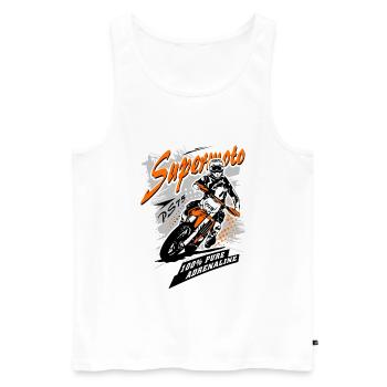 Supermoto - Supermotard - Men's Premium Organic Tank Top - white - Front - Michal (187cm)