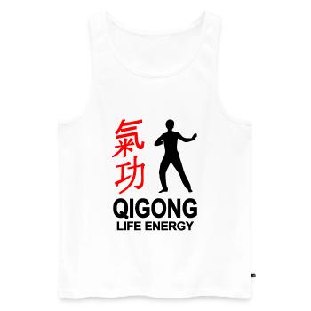 Qigong - Chigong - Débardeur bio Premium Homme - blanc - Devant - AI Model Male 178 light (178cm)