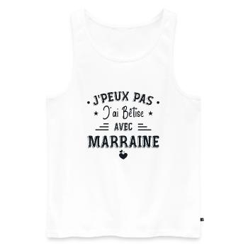 J'ai Bêtise Avec Marraine - Débardeur bio Premium Homme - blanc - Devant - Michal (187cm)