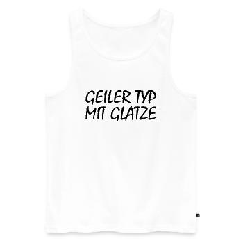 geiler typ mit glatze - Männer Premium Bio Tank Top - Weiß - Vorne - AI Model Male 178 light (178cm)