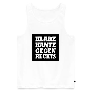klare kante gegen rechts - Männer Premium Bio Tank Top - Weiß - Vorne - AI Model Male 178 light (178cm)