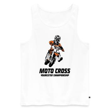 Kinder Motocross - KIDS MX - Men's Premium Organic Tank Top - white - Front - AI Model Male 178 light (178cm)