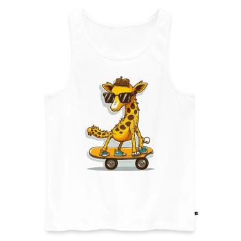 Girafe de skateboard - Débardeur bio Premium Homme - blanc - Devant - Michal (187cm)