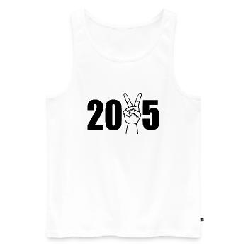 2025 - Männer Premium Bio Tank Top - Weiß - Vorne - AI Model Male 178 light (178cm)