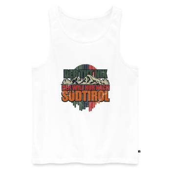 Tirol Geschenk Urlaub Südtirol Berge - Männer Premium Bio Tank Top - Weiß - Vorne - Michal (187cm)