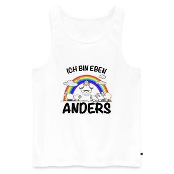 Ich bin eben anders - Männer Premium Bio Tank Top - Weiß - Vorne - AI Model Male 178 light (178cm)