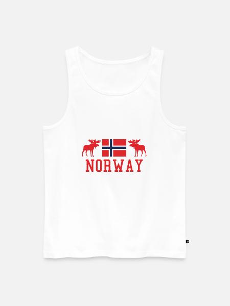 Norway Flag Moose - Männer Premium Bio Tank Top - Weiß