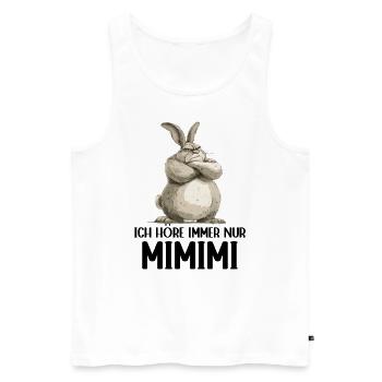 Lapin Lapin J’entends toujours Mimimi - Débardeur bio Premium Homme - blanc - Devant - AI Model Male 178 light (178cm)