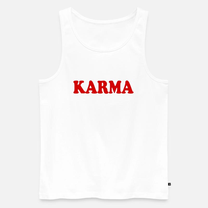 Karma - Männer Premium Bio Tank Top - Weiß