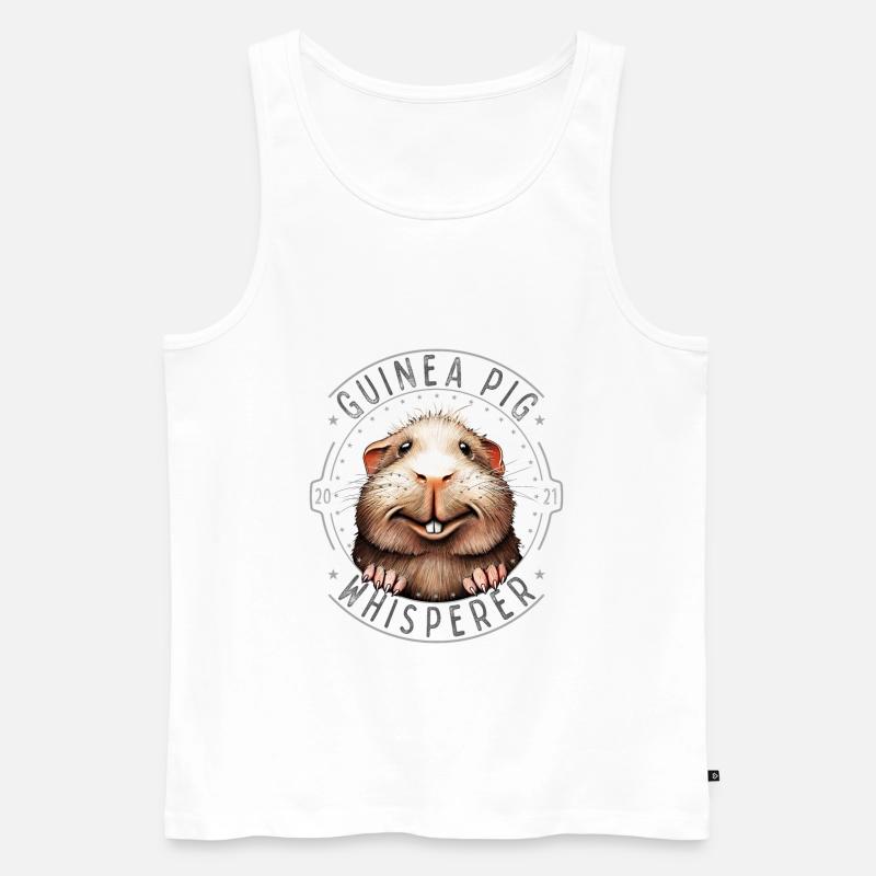 Cochon d’Inde Whisperer Meerschweinchen Flüsterer - Débardeur bio Premium Homme - blanc