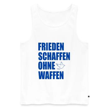 Frieden schaffen ohne waffen - Männer Premium Bio Tank Top - Weiß - Vorne - Michal (187cm)
