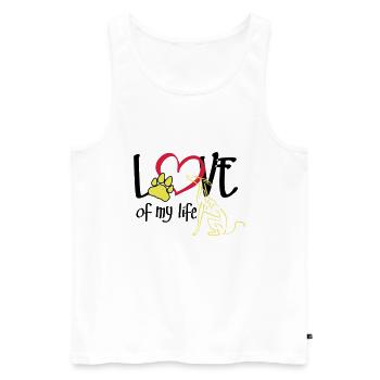 Amour de ma vie lévrier - Débardeur bio Premium Homme - blanc - Devant - Michal (187cm)