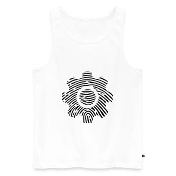 Zahnrad DNS DNA Fingerabdruck Ingenieur Mechaniker - Männer Premium Bio Tank Top - Weiß - Vorne - AI Model Male 178 light (178cm)
