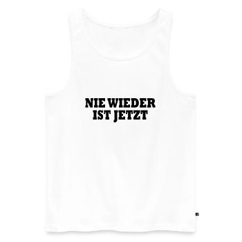 Nie wieder ist jetzt - Männer Premium Bio Tank Top - Weiß - Vorne - Michal (187cm)