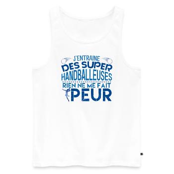 coach handball Cadeau pour le coach Handball !! - Débardeur bio Premium Homme - blanc - Devant - Michal (187cm)