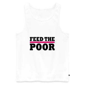 Feed the poor - Männer Premium Bio Tank Top - Weiß - Vorne - AI Model Male 178 light (178cm)