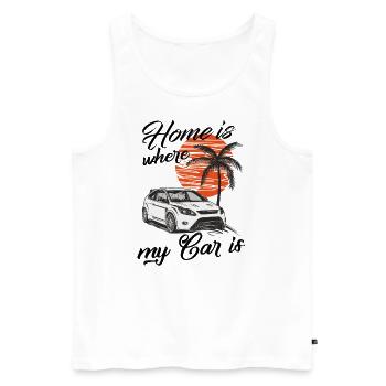 Home is where my car is Focus MK2 RS - Men's Premium Organic Tank Top - white - Front - AI Model Male 178 light (178cm)