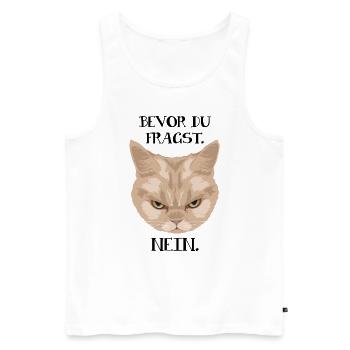 Grumpy Cat - Before you ask_No - P. - Men's Premium Organic Tank Top - white - Front - AI Model Male 178 light (178cm)
