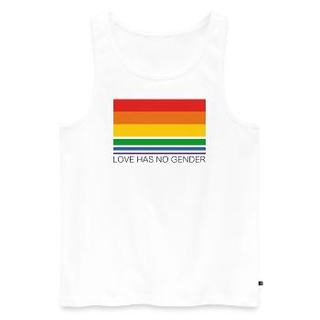 Love Has No Gender - Regenbogen - Männer Premium Bio Tank Top - Weiß - Vorne - AI Model Male 178 light (178cm)