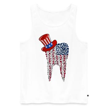 Dentiste Assistant Dentaire America Hut I Cadeau - Débardeur bio Premium Homme - blanc - Devant - Michal (187cm)
