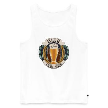 Bier Liebhaber Hopfen Design - Männer Premium Bio Tank Top - Weiß - Vorne - Michal (187cm)