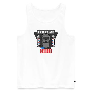 Trust me I ́m a Barber - Men's Premium Organic Tank Top - white - Front - Michal (187cm)