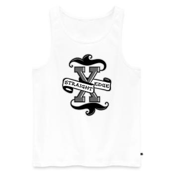 STRAIGHT EDGE 2 - Männer Premium Bio Tank Top - Weiß - Vorne - AI Model Male 178 light (178cm)