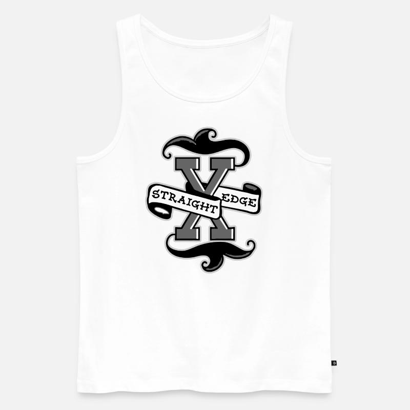 STRAIGHT EDGE 2 - Männer Premium Bio Tank Top - Weiß